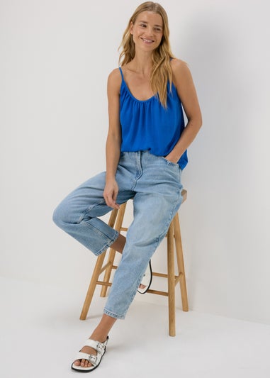 Blue Solid Cami Top