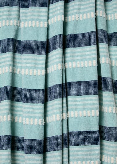 Blue Stripe Chenille Throw (130cm x 150cm)