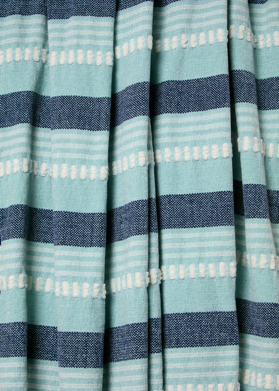Blue Stripe Chenille Throw (130cm x 150cm)
