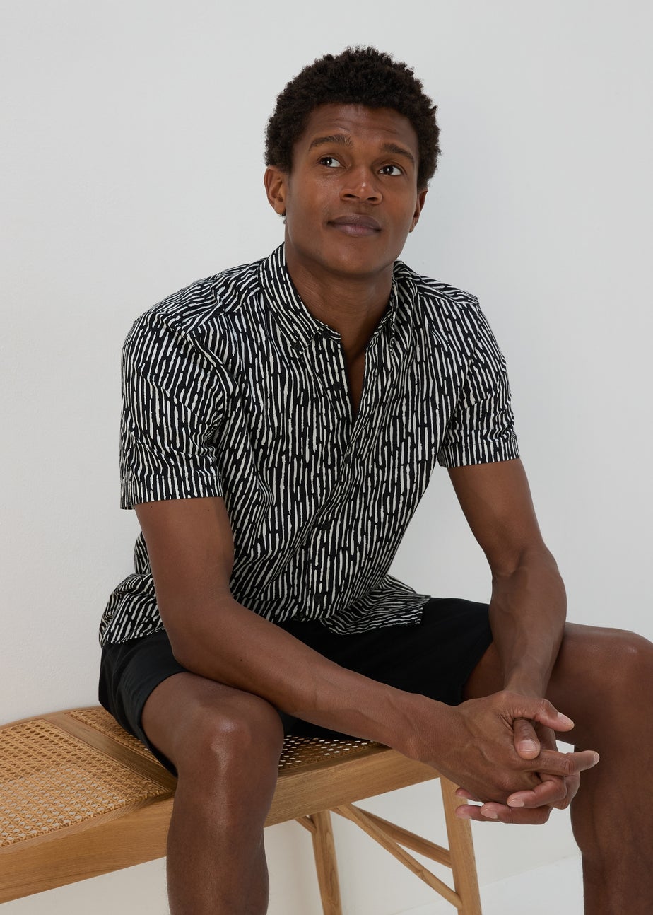 Black Geo Print Shirt