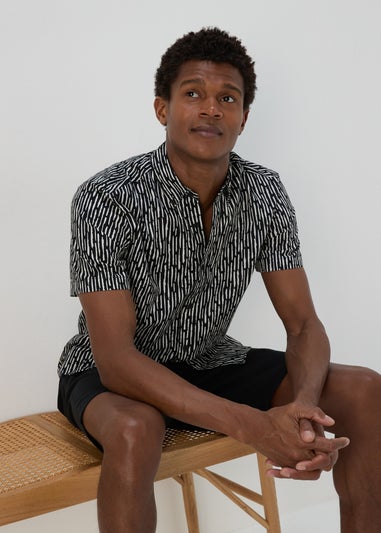 Black Geo Print Shirt