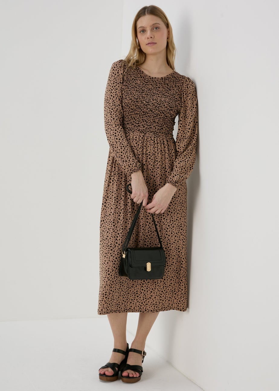 Black Boxy PU Crossbody Bag