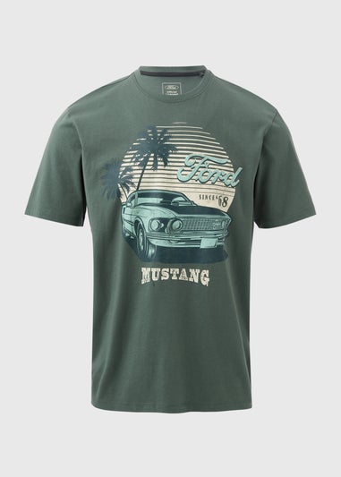Pine Silver Mustang Print T-Shirt