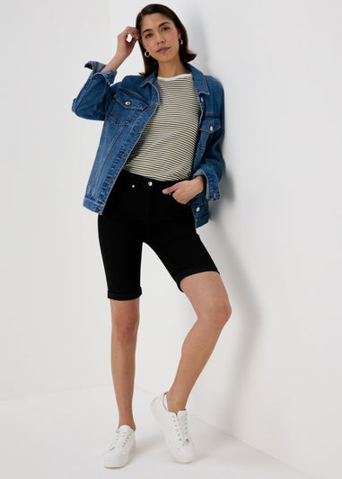 Black Knee Length Shorts