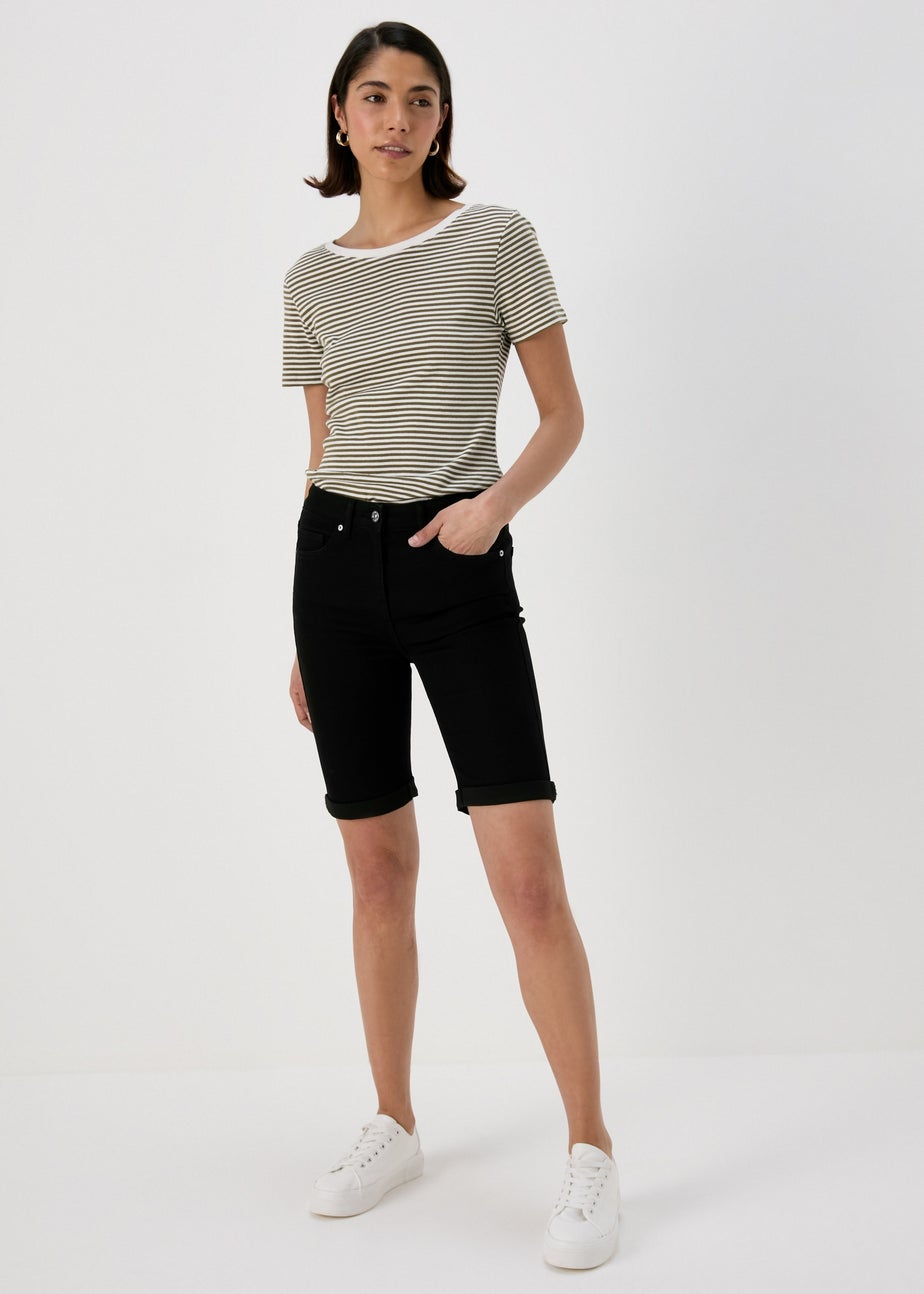 Black Knee Length Shorts