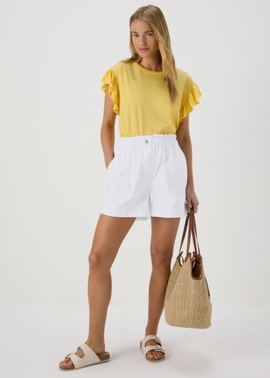White Paperbag Shorts