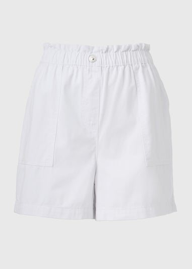 White Paperbag Shorts