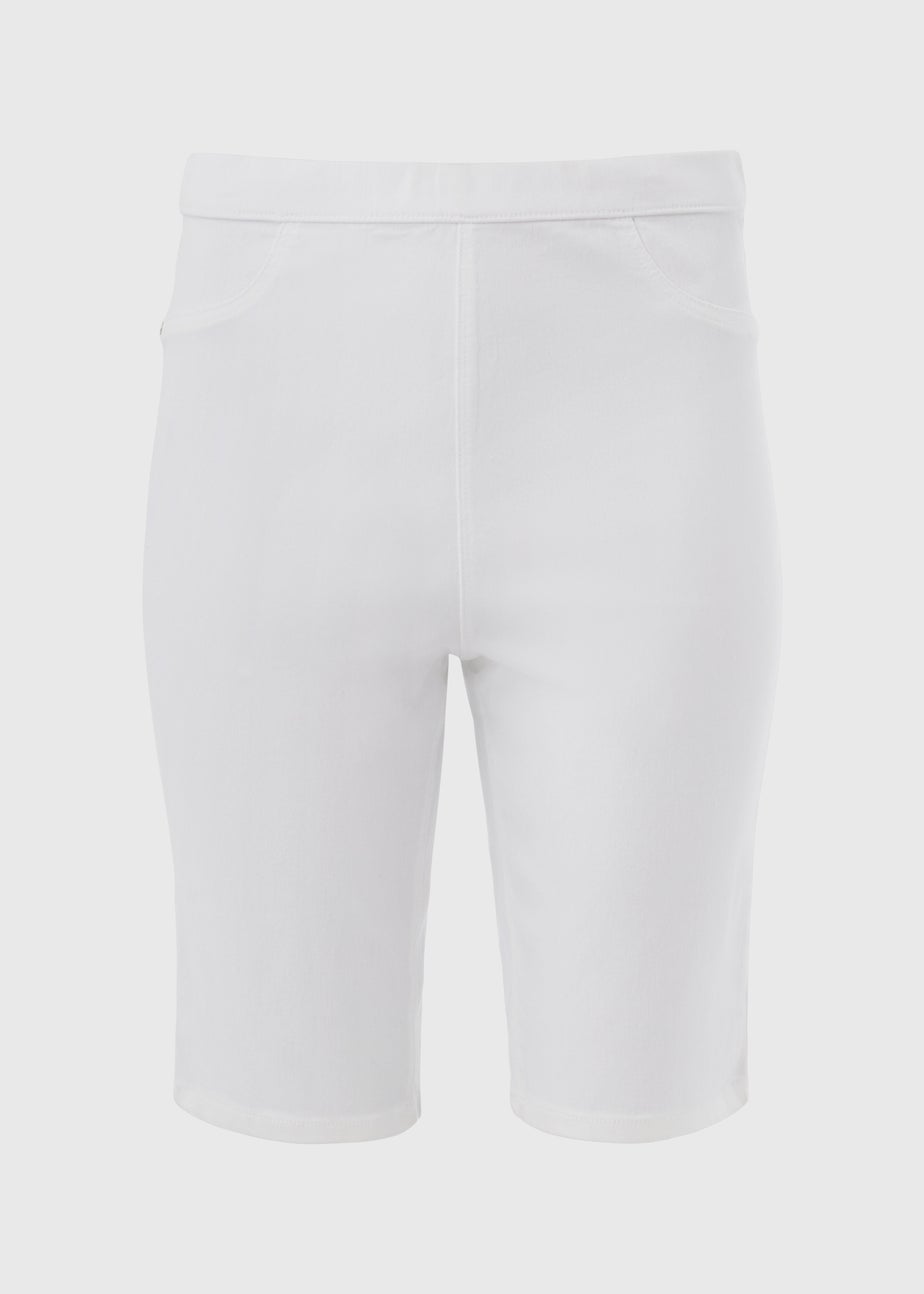 White Rosie Knee Shorts