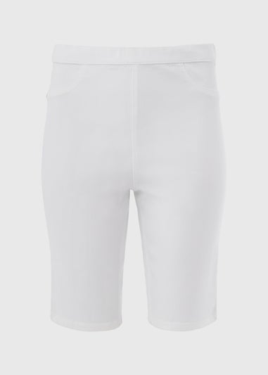 White Rosie Knee Shorts