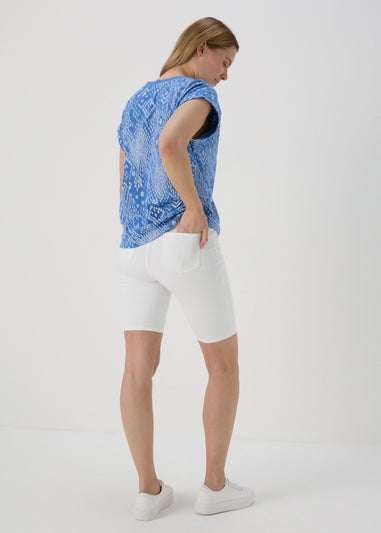 White Rosie Knee Shorts