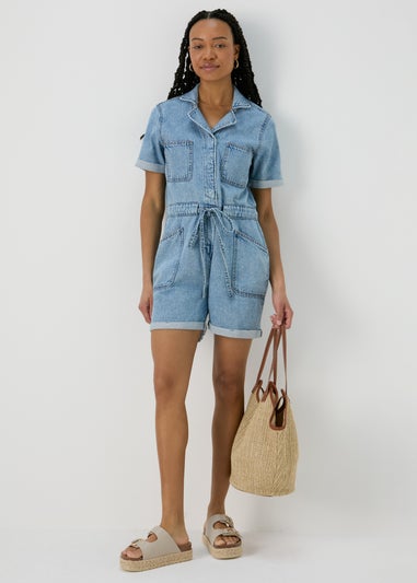 Mid Wash Denim Playsuit