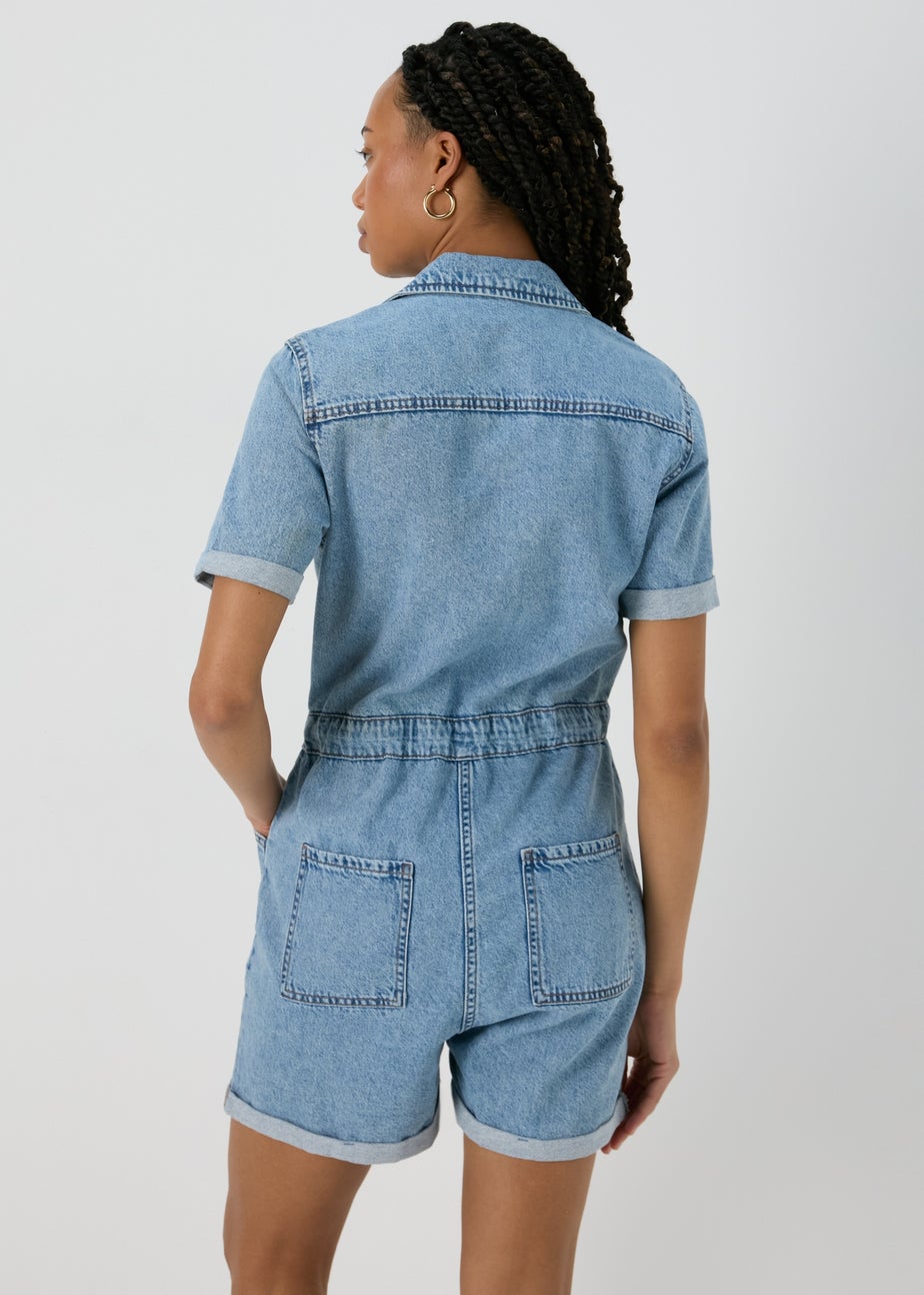 Mid Wash Denim Playsuit