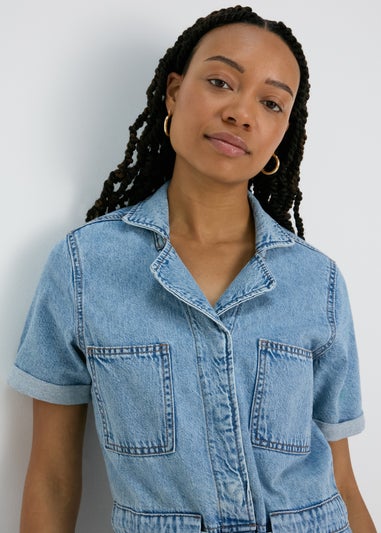Mid Wash Denim Playsuit