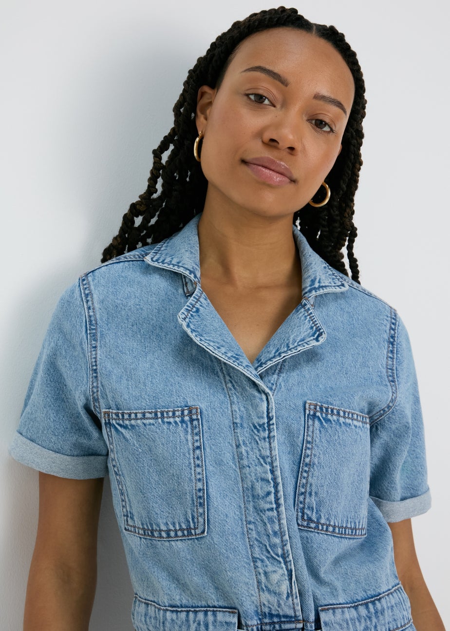 Mid Wash Denim Playsuit