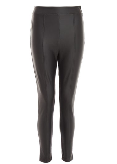 Quiz Black Faux Leather Seam Leggings