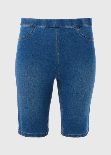 Mid Wash Rosie Knee Length Shorts