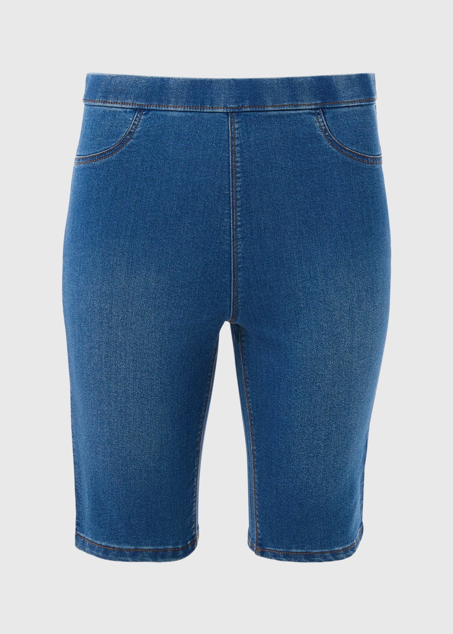 Mid Wash Rosie Knee Length Shorts