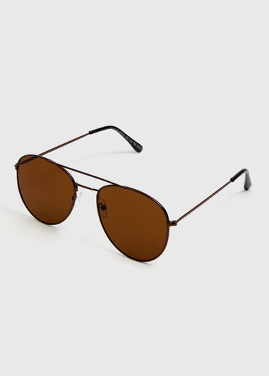 Brown Aviator Sunglasses
