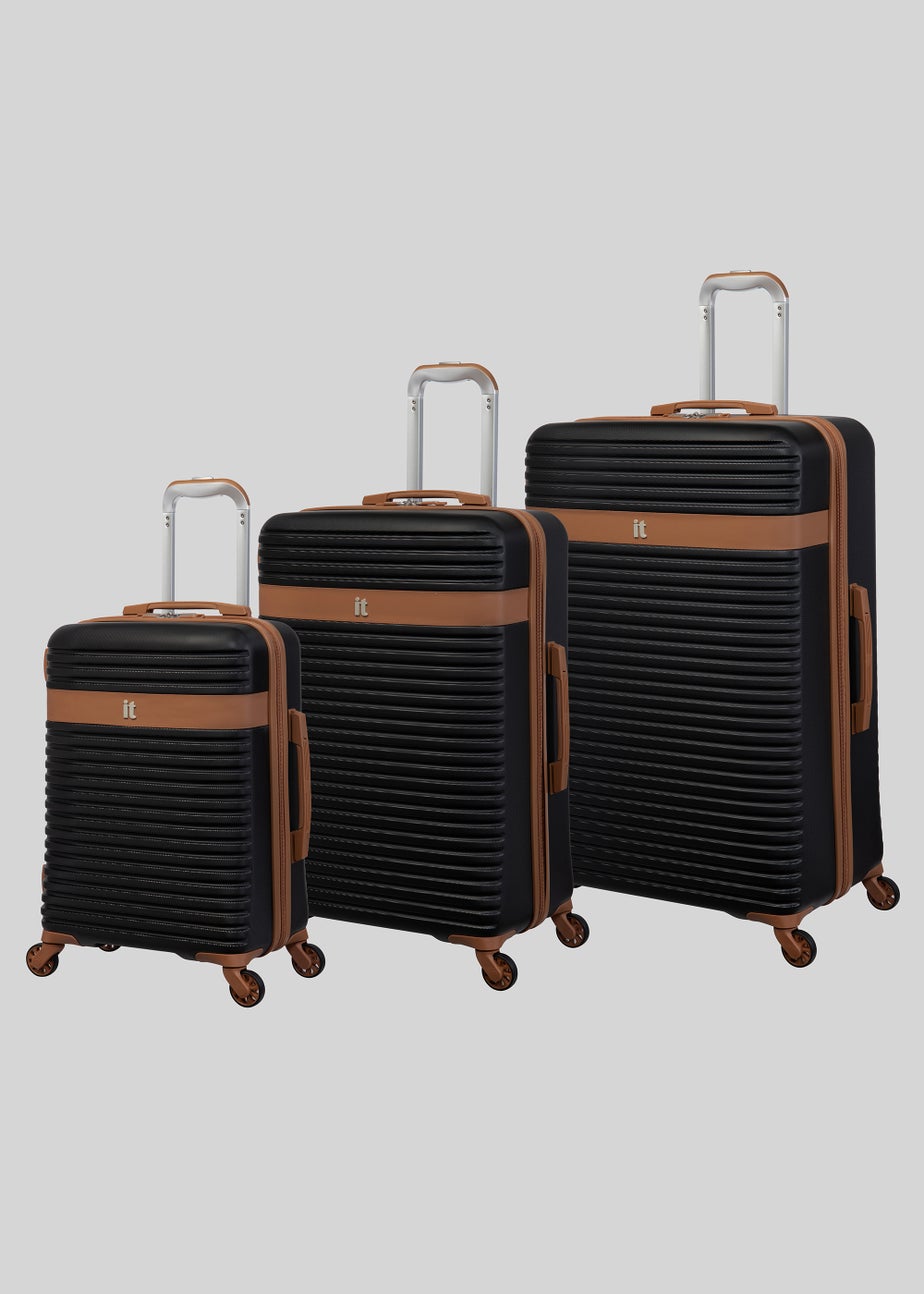 IT Luggage Black Hard Shell Suitcase