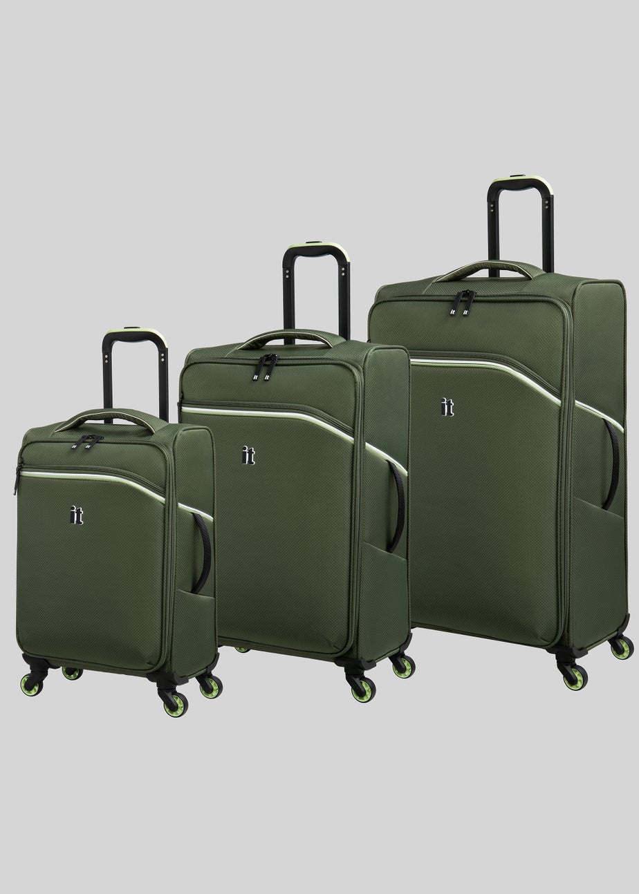 IT Luggage Green Soft Shell Suitcase