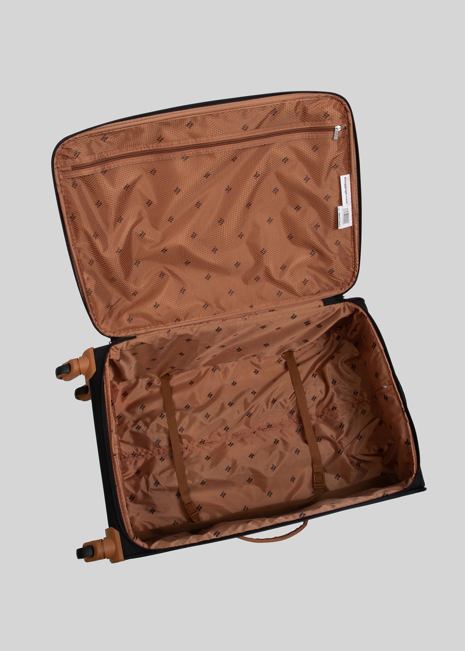 IT Luggage Soft Black Suitcase