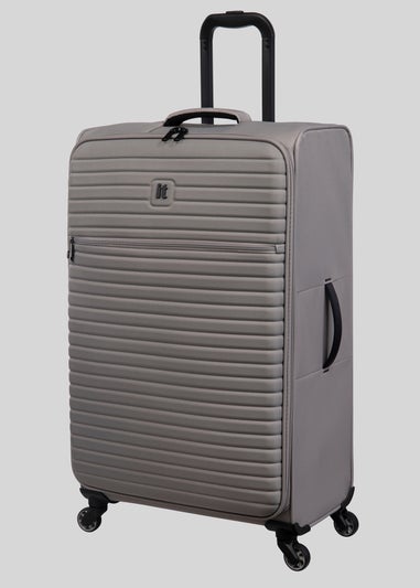 IT Luggage Grey Soft Shell Suitcase