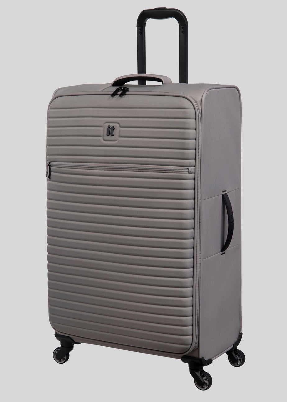 IT Luggage Grey Soft Shell Suitcase