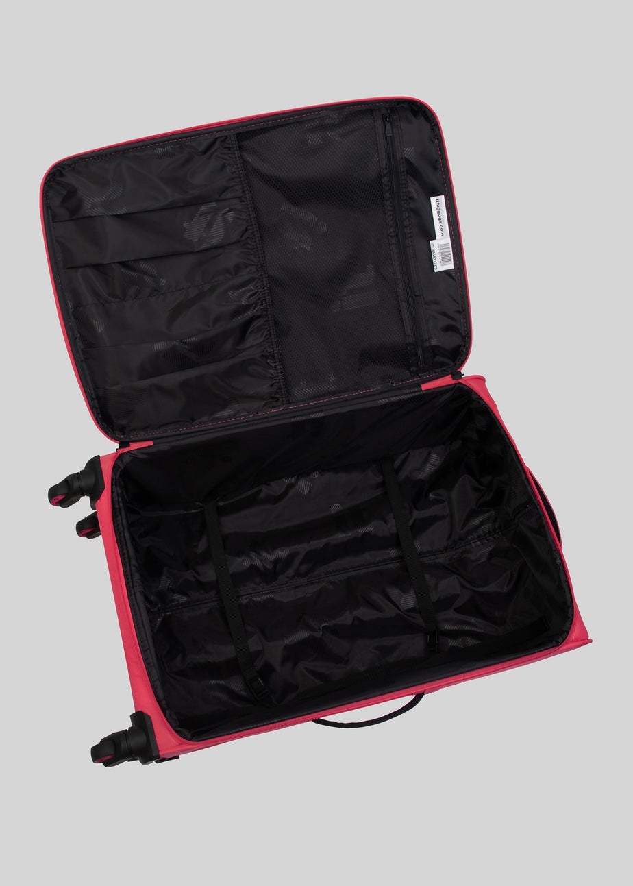 IT Luggage Pink Soft Shell Suitcase