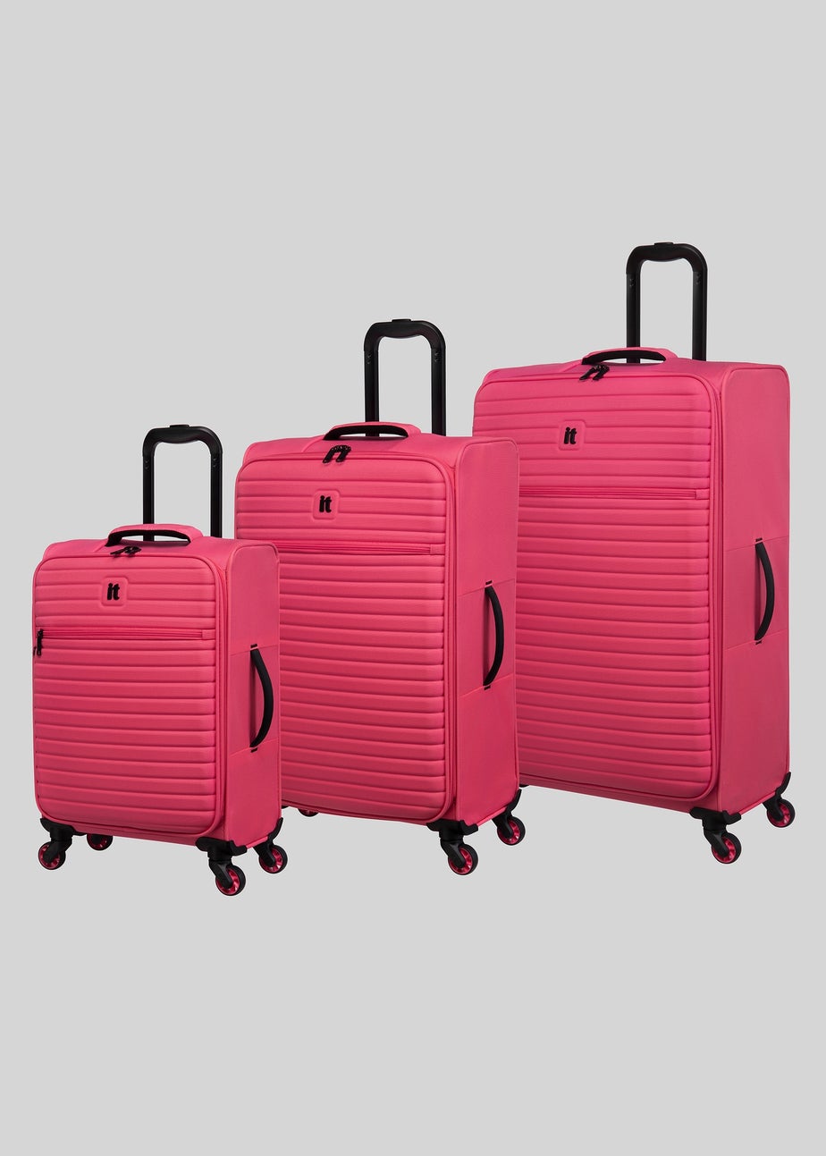 IT Luggage Pink Soft Shell Suitcase