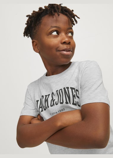 Jack & Jones Boys Grey Crew Neck T-Shirt (6-16yrs)