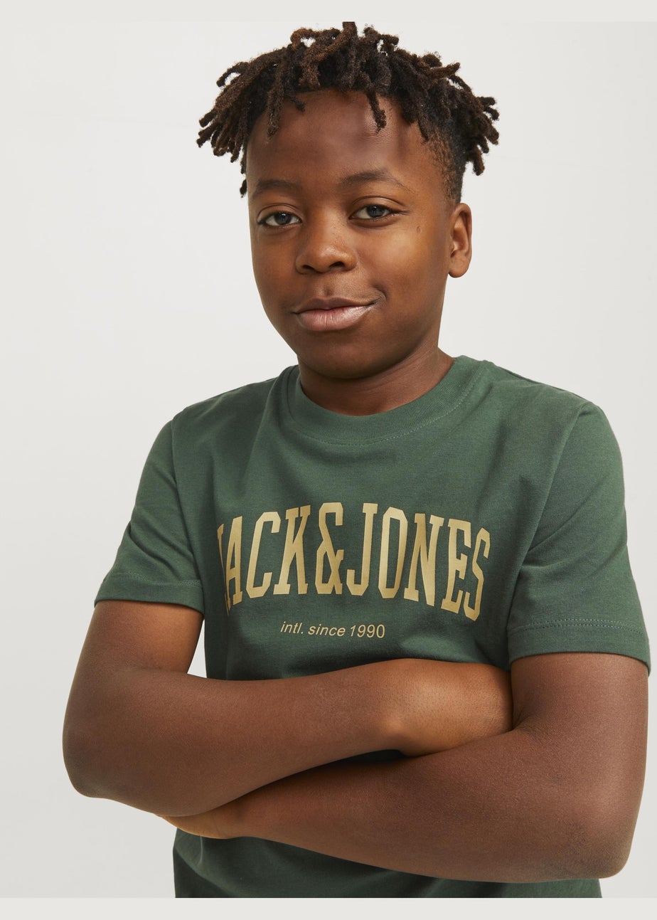 Jack & Jones Boys Green Crew Neck T-Shirt (6-16yrs)