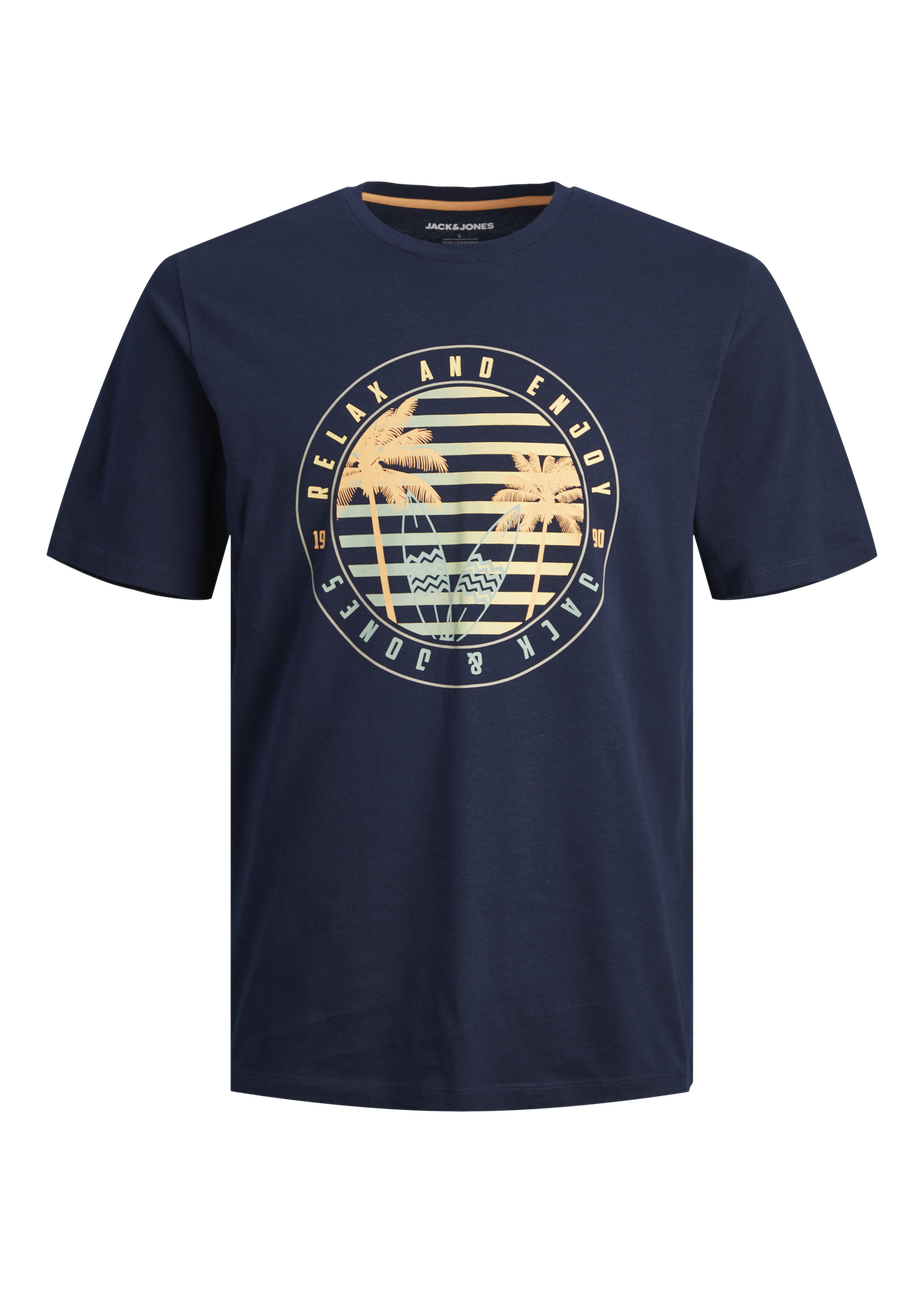 Jack & Jones Navy Summer Vibes Crew Neck T-Shirt (6-16yrs)
