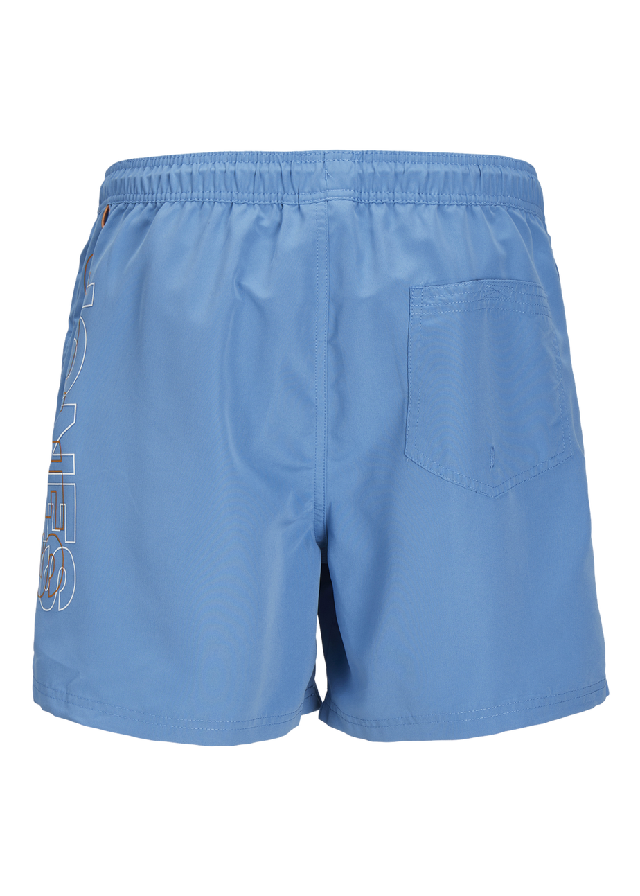 Jack & Jones Boys Blue Double Logo Swim Shorts (8-16yrs)