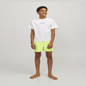 Jack & Jones Boys Green Double Logo Swim Shorts (8-16yrs)
