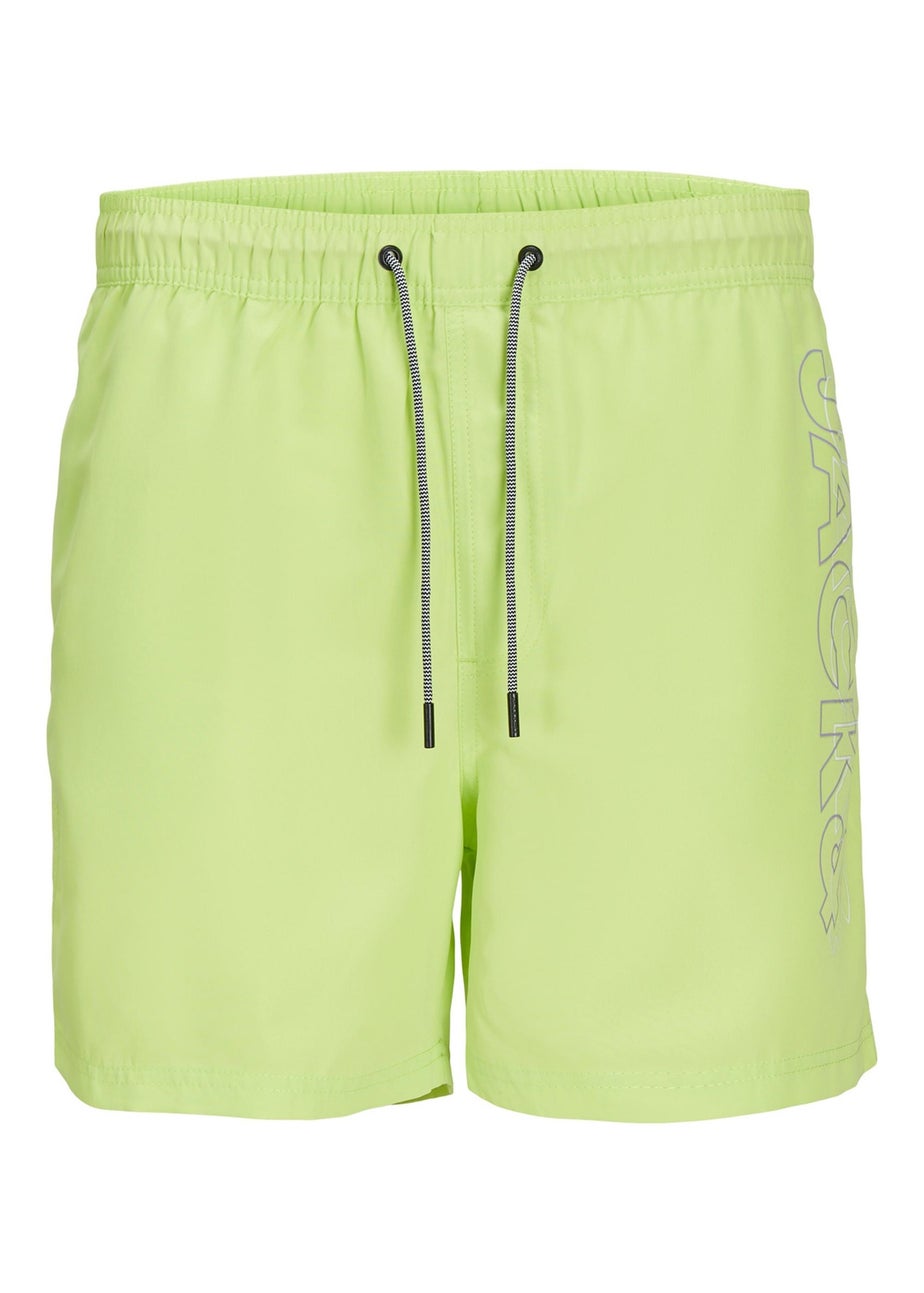 Jack & Jones Boys Green Double Logo Swim Shorts (8-16yrs)