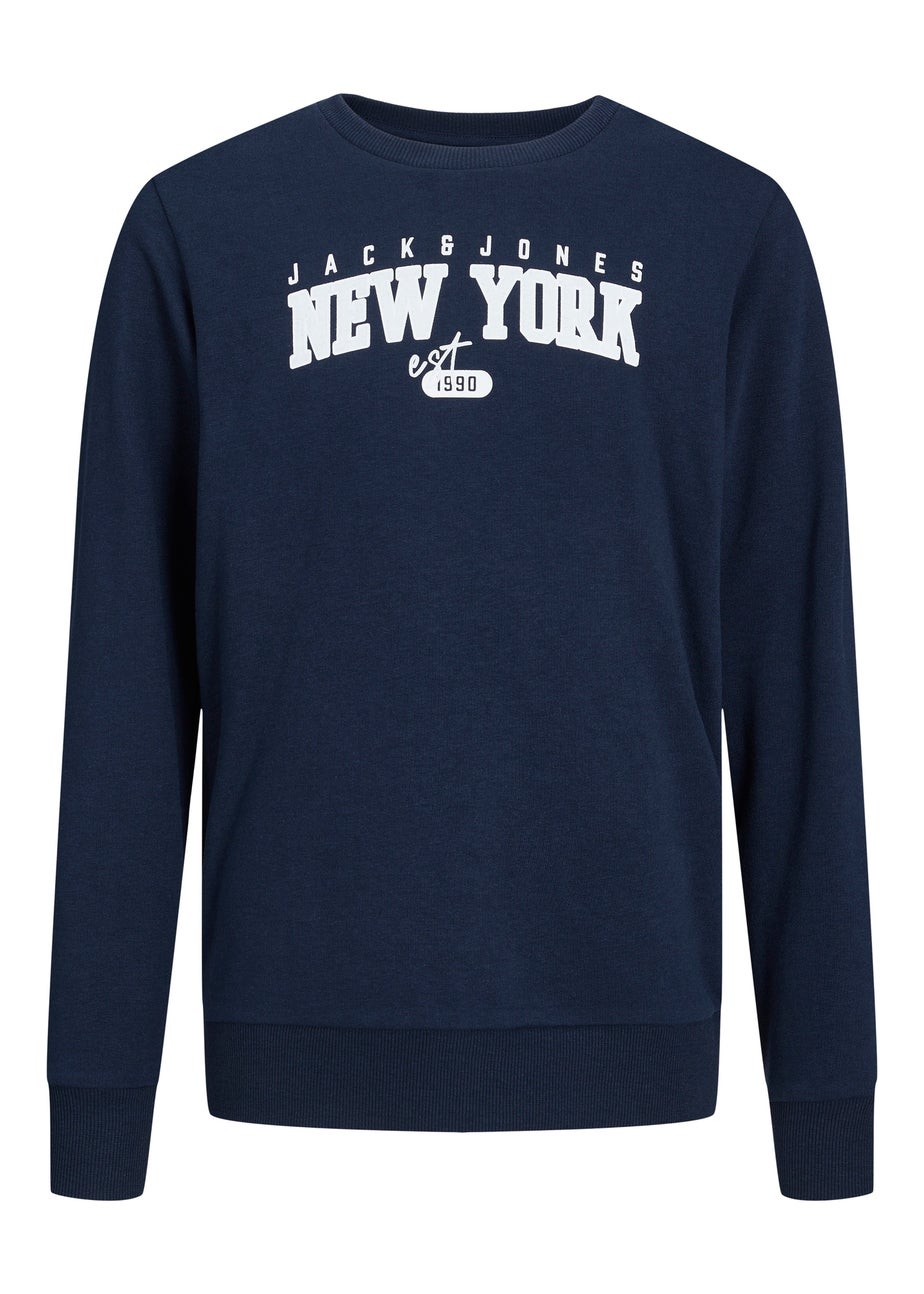 Jack & Jones Navy Varsity Graphic Sweatshirt (10-16yrs)