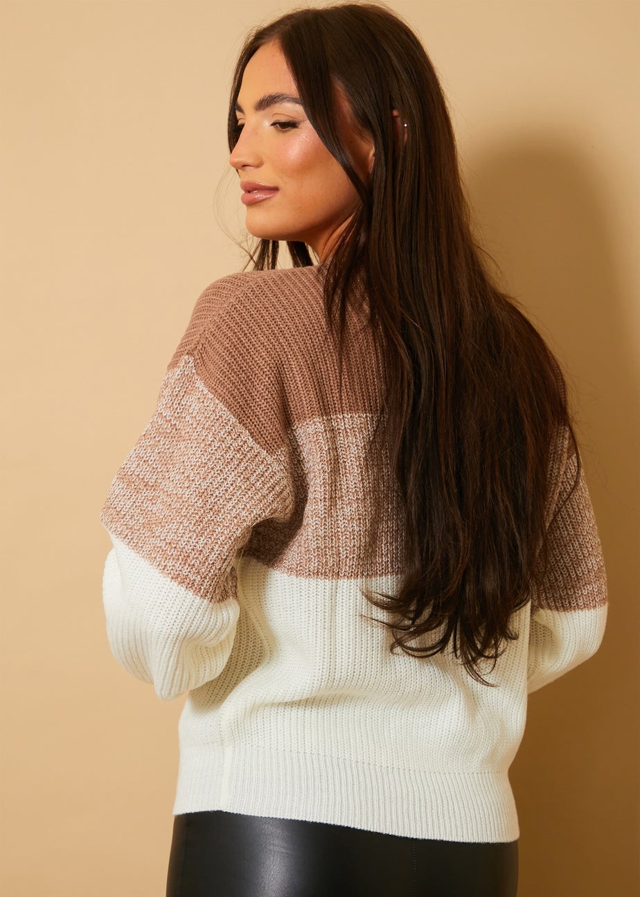 In The Style Mocha Tonal Jumper