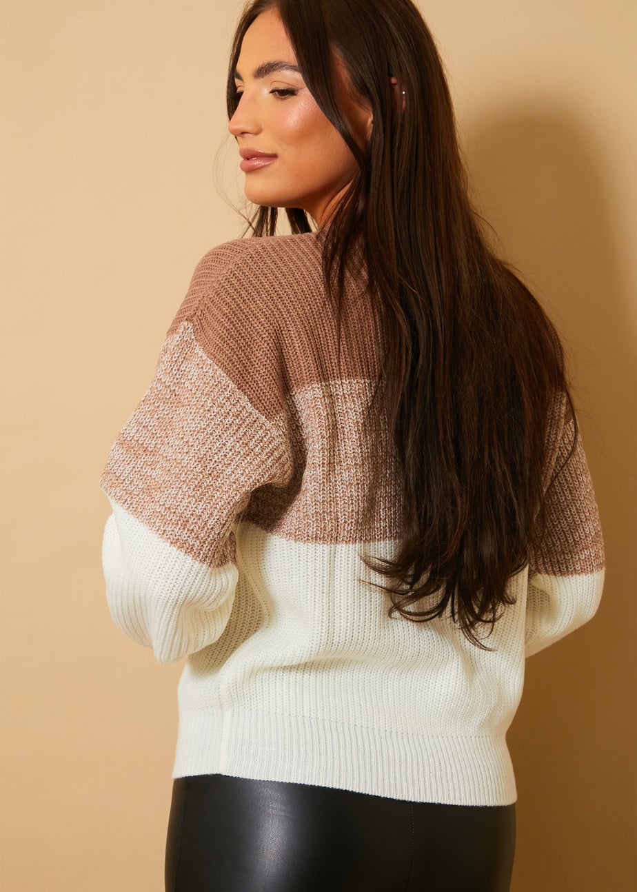 In The Style Mocha Tonal Jumper