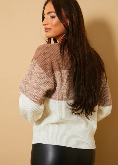 In The Style Mocha Tonal Jumper