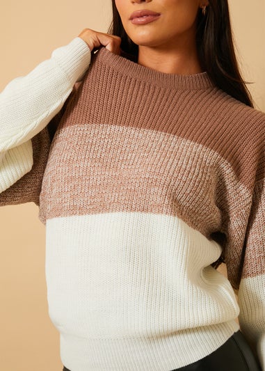 In The Style Mocha Tonal Jumper