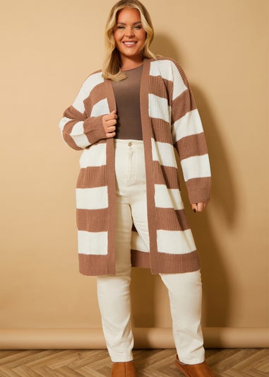 In The Style Mocha Longline Cardigan