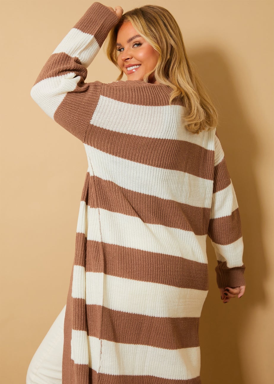 In The Style Mocha Longline Cardigan
