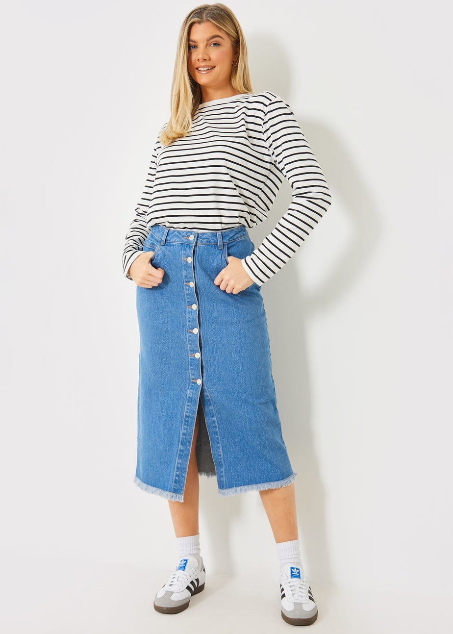 In the Style Jac Jossa Denim Midi Skirt