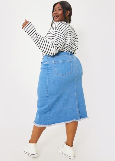 In the Style Jac Jossa Denim Midi Skirt