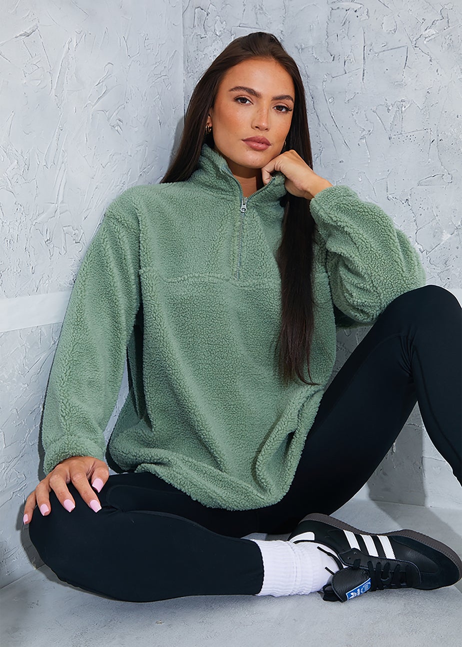 In the Style Gemma Atkinson Khaki Borg Sweatshirt