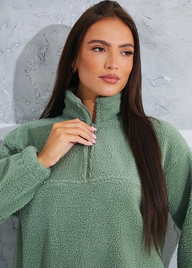 In the Style Gemma Atkinson Khaki Borg Sweatshirt