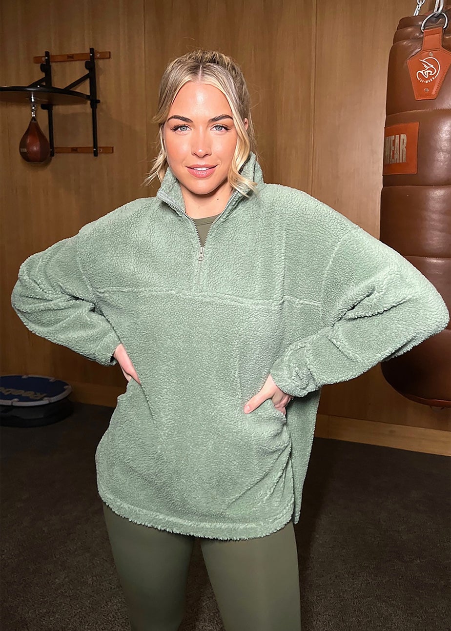 In the Style Gemma Atkinson Khaki Borg Sweatshirt