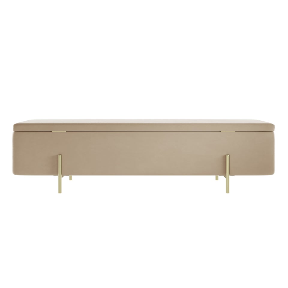 LPD Furniture Lola Storage Ottoman Beige (460x435x1150mm)