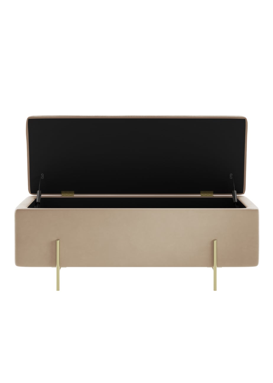 LPD Furniture Lola Storage Ottoman Beige (460x435x1150mm)