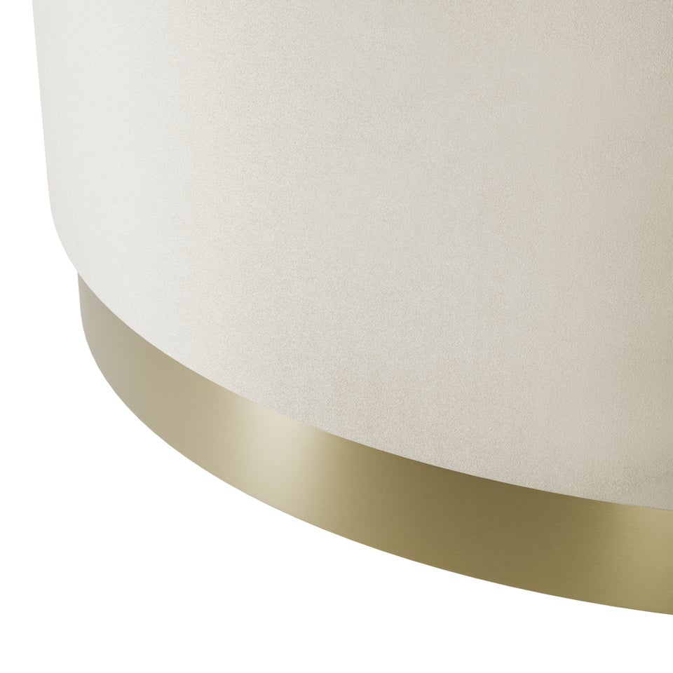 LPD Furniture Lara Pouffe Cream Velvet Large (350x600x600mm)